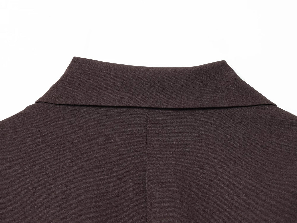 KONDALA Elegant Commute Double-breasted Blazer Women Vintage Brown Buttons Blazer 2026 Spring Summer Trendy Office Lady Blazer