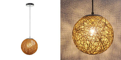 Nordic Hand-woven Rattan Pendant Lights Ceiling Chandelier Modern Hanging Lamps Restaurant Living Room Kitchen Lighting Fixtures
