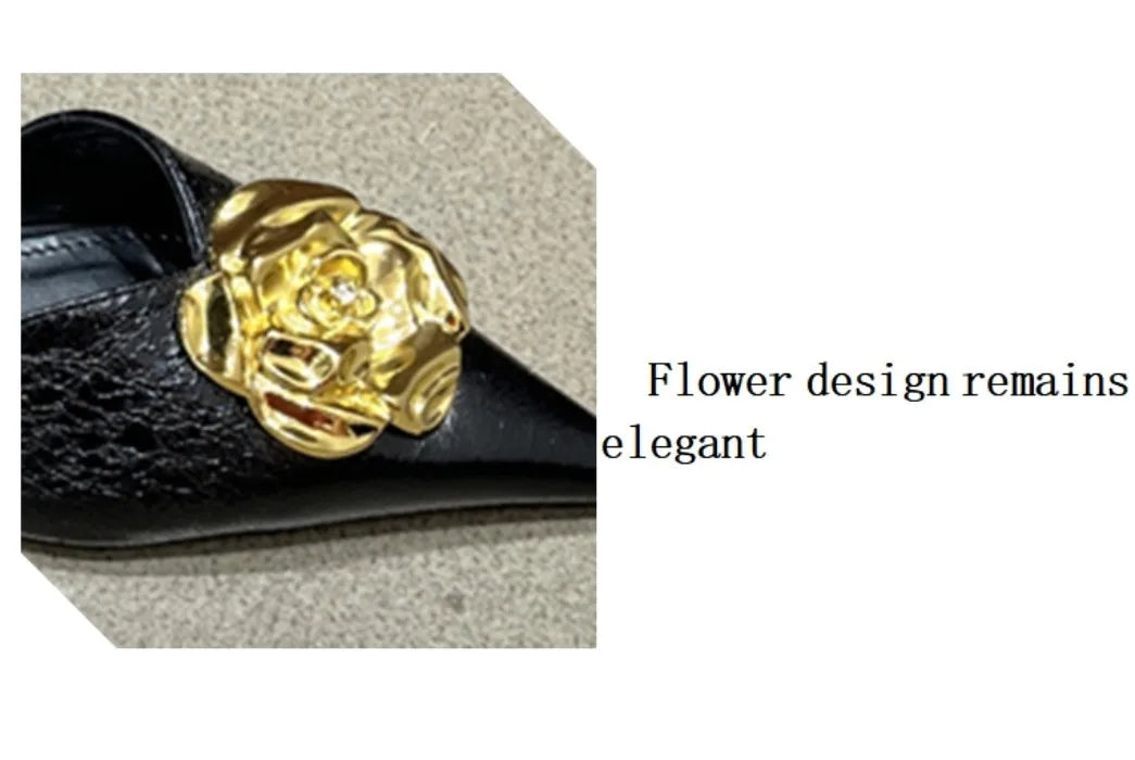 Flower Women Flats Slippers Pointed Toe Elegant Mules Shoes Fad Slingback Sandals 2025 Summer New Luxury Flip Flops Mujer Slides