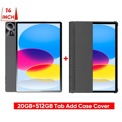 2026 High Defined Android 15 Tablet 14 inch Tablet PC 20GB 512GB 12900mAh Phone Call BT5.0 5G WiFi GPS Google Play Laptop Pads