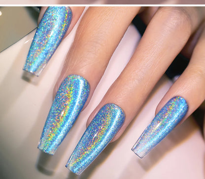 AWStorG 5ML Colorful Laser Cat Magnetic Gel Blue Glitter Shine Soak Off  Semi Permanent  UV Gel Nail Art Varnish Nail Supplies