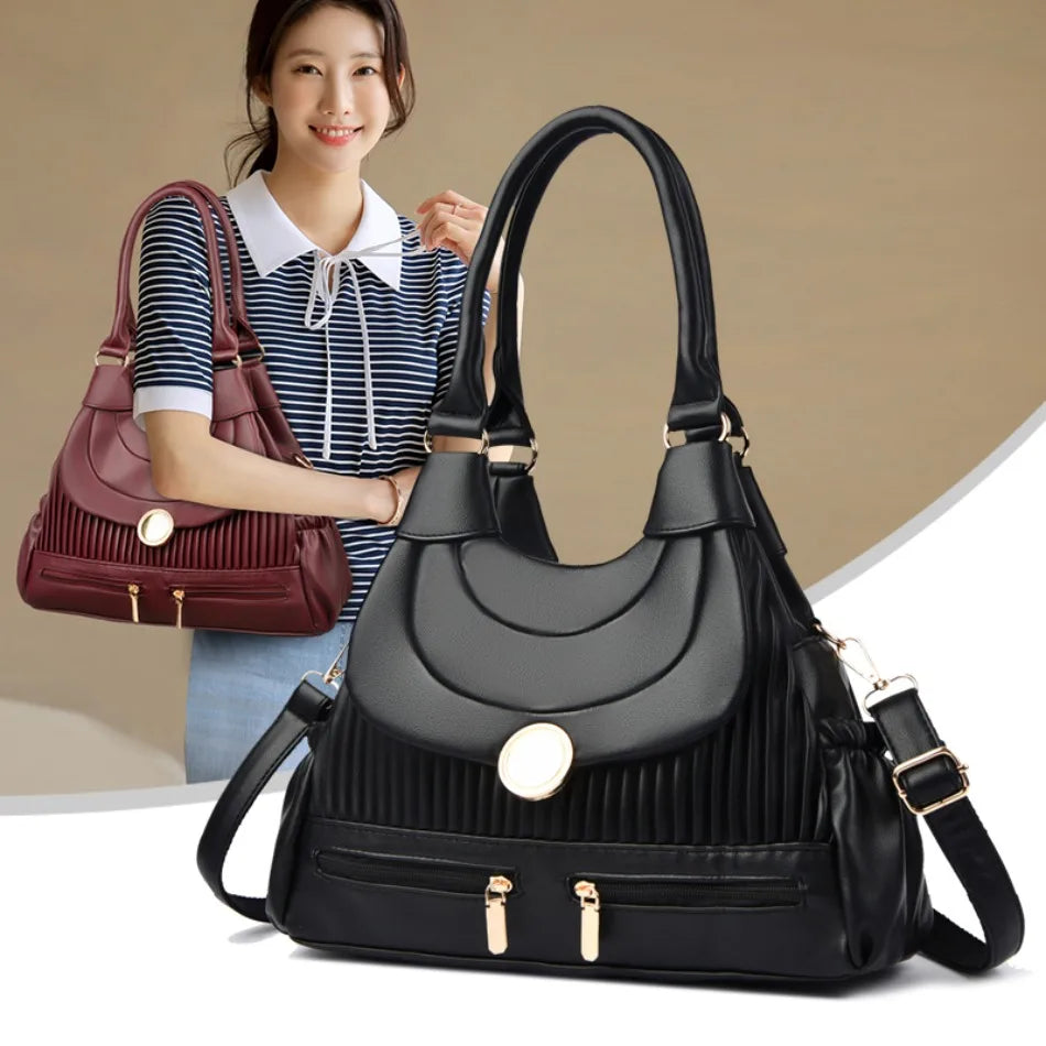 Genuine Brand Luxury Handbags for Women Designer Fashion Tote Bag High Quality Soft Pu Leather Shoulder Crossbody Hand Bags Sac