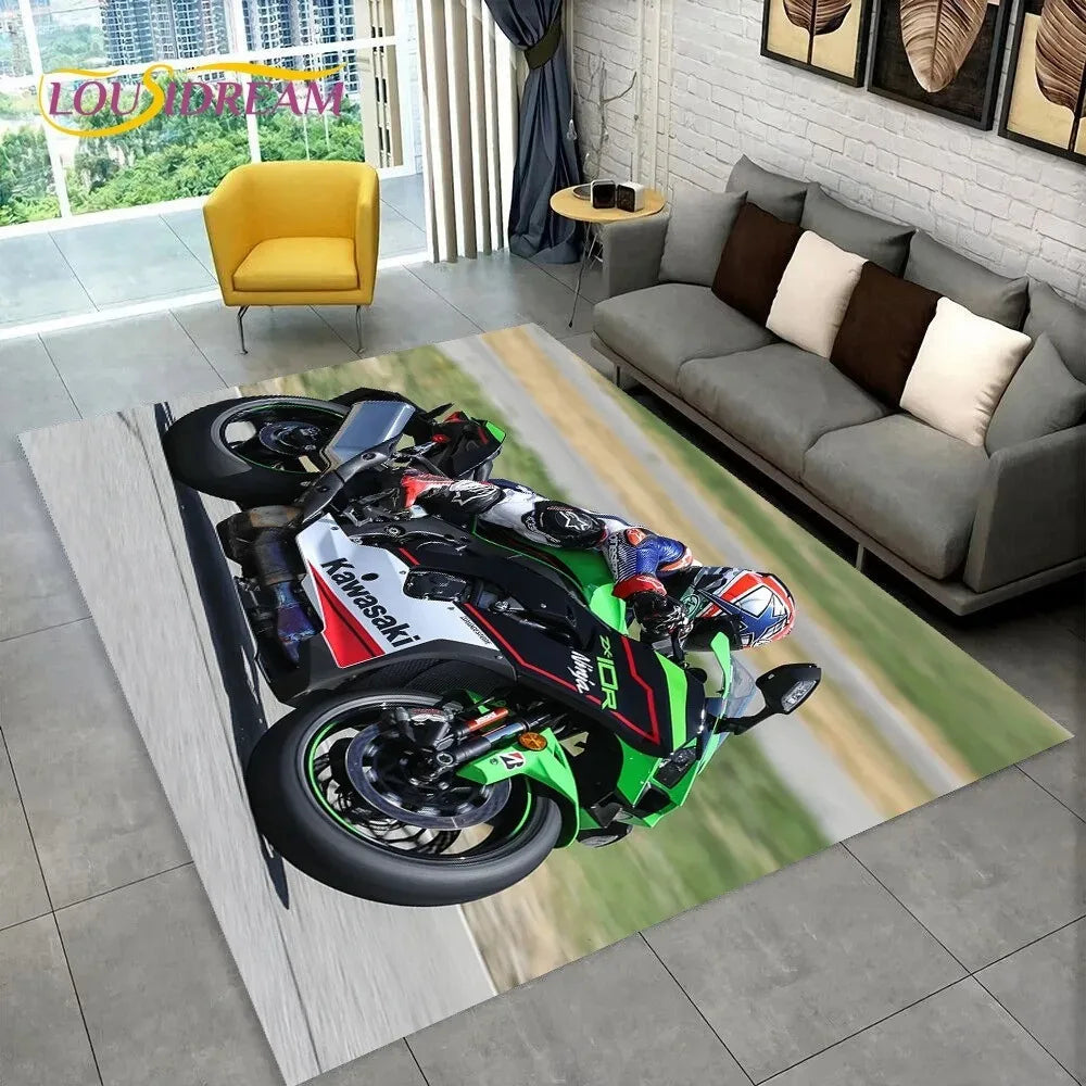 2026 New Kawasaki Printed Carpet Kawasaki Anti-slip Floor Rug for Hallway Carpet Living Room Bedroom Kitchen Foot Home Decors