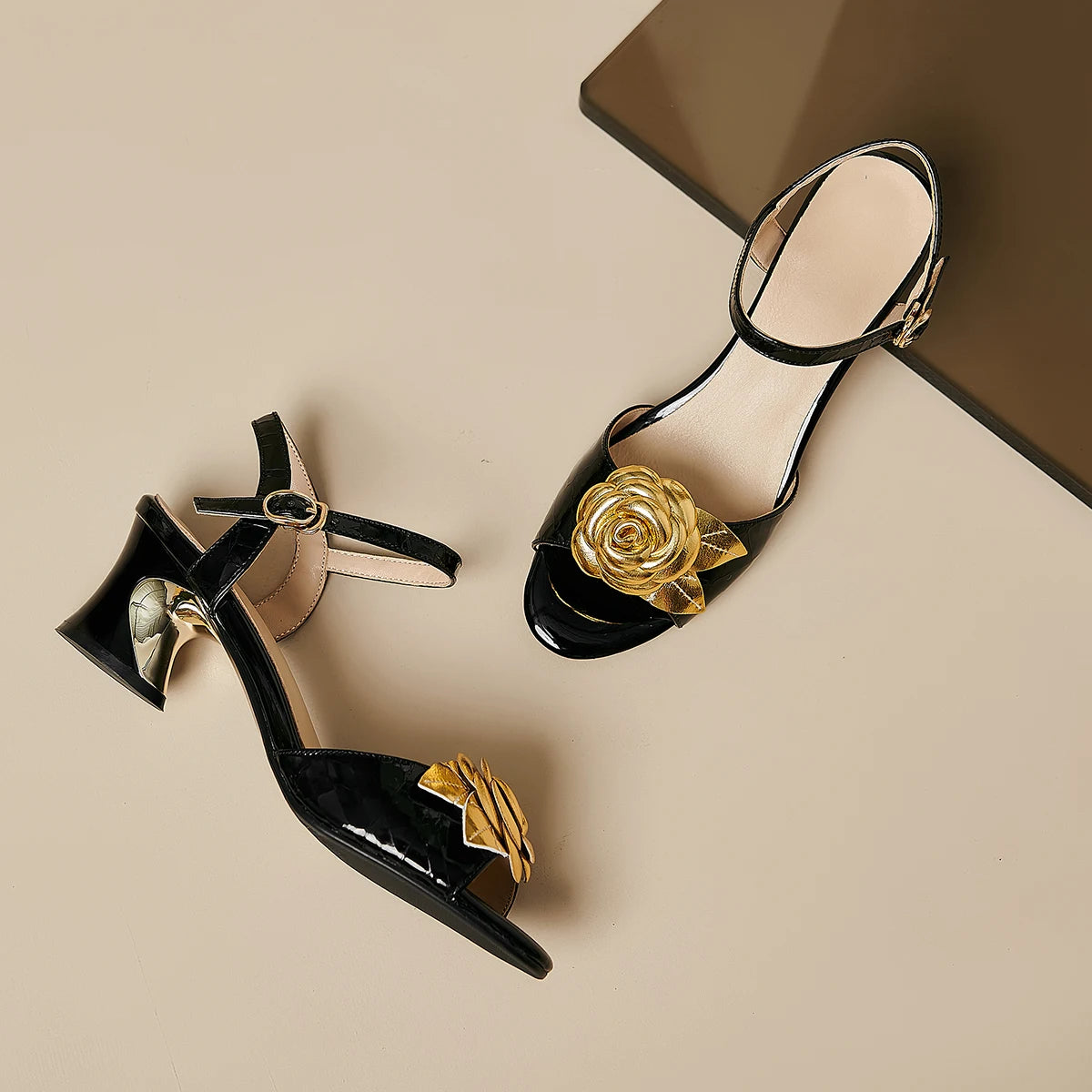 【JOCHEBED HI】Brand Genuibe Lesther Handmade Sandals Women Unique Strange Heel Luxury Slingbacks Summer Mules 34-40