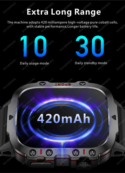 2025 New Military Smart Watch Men IP68 5ATM Outdoor Sports Fitness Tracker Health Monitoring 1.81Inch Bluetooth Calls Smartwatch