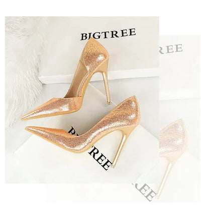 BIGTREE Shoes Sequin Cloth Women Pumps Fashion Wedding Shoes Luxury High Heels Women Shoes Stilettos Heels Sexy Party Shoes 2026