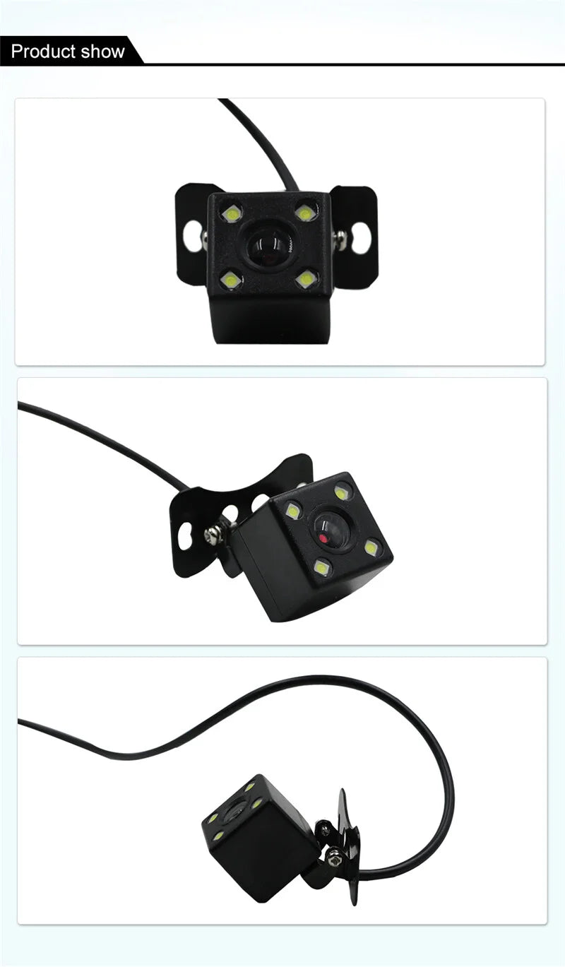 HD Car Rearview Camera Rear View Video Vehicle Camera Backup Reverse Camera 4/8 LED Night Vision Parking Camera