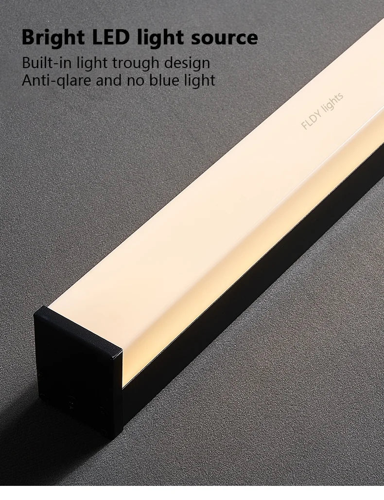 Modern Waterproof Outdoor Long Strip LED Wall Light IP65 Wrought Iron Wall Light Garden Porch Wall Light 110V 220V Lighting
