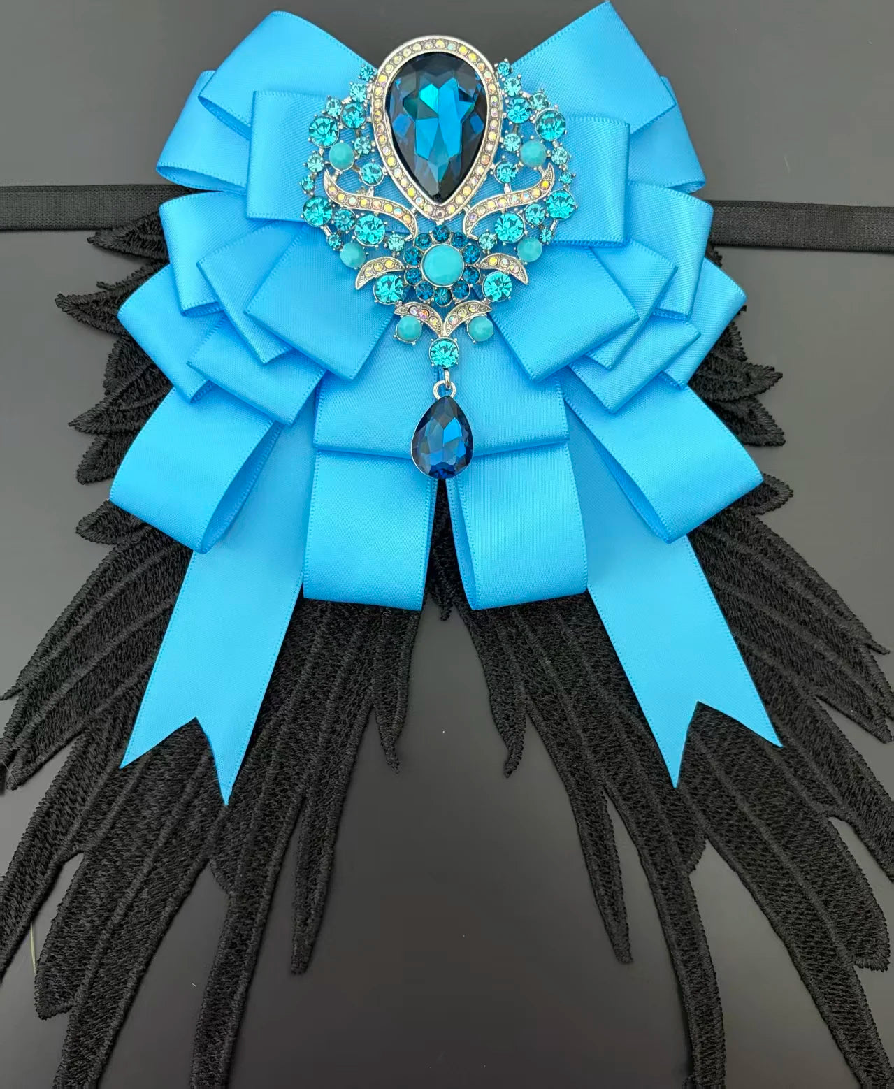 Luxury Rhinestone Mesh Wing Bow Brooch  Elegant Banquets Dress and Wedding Shirts Lapel Flower Bow Tie  Unisex Gift Accessory