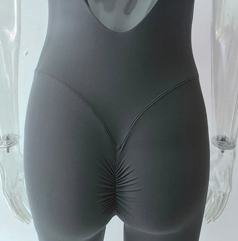 GACVGA Yoga Tracksuit Playsuit One Piece Sexy Fitness Rompers Workout Clothes Women Gym Sport Buttock Active Jumpsuit