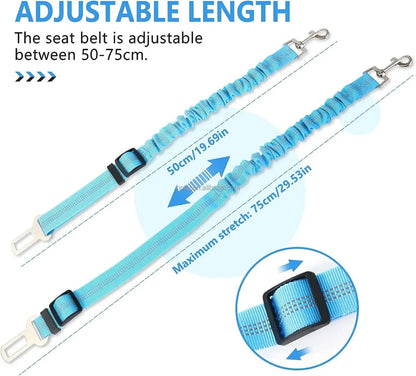 1PCS High Grade Dog Car Safety Belt Dog Safety Belt with Damping Belt and Reflective Line Adjustable Length Suitable Any Dog
