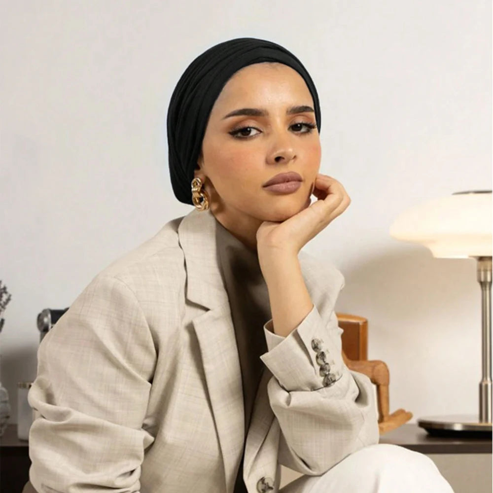 New Modal Jersey Instant Hijab Woman Muslim Underscarf Caps Cotton Stretch Hat Islam Turban Bonnet Foulard Headscarf Headband