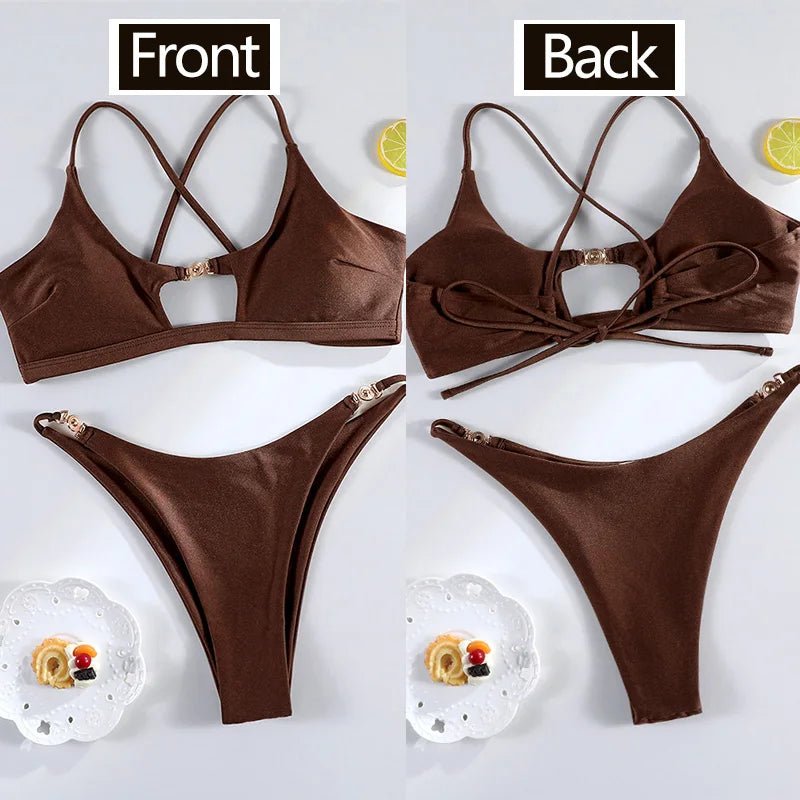 Rinabe Black Bikinis For Women Push Up Sexy Swimsuits Hollow Out Swimwear 2026 Bathing Suits Solid Bikini Set Summer Beachwear