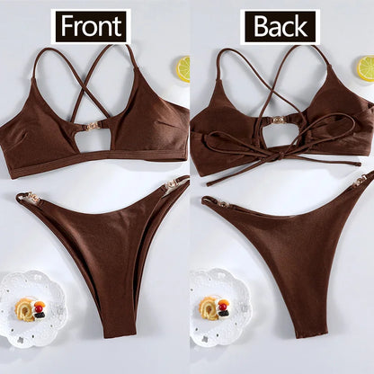 Rinabe Black Bikinis For Women Push Up Sexy Swimsuits Hollow Out Swimwear 2026 Bathing Suits Solid Bikini Set Summer Beachwear