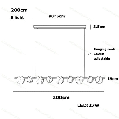 2026 Natural Marble Pieces LED Chandelier Lustre Alabaster Pendant Light Suspension Luminaire Lampen For Foyer Dinning Room