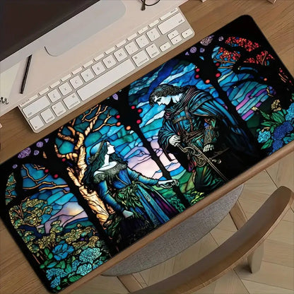 Medieval anime illustration design Mouse Pad Desk Mat with Stitched Edge non-Slip rubber base gamer pc accessories magic playmat