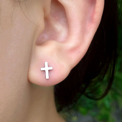 Minimalist Stainless Steel Earings Mini Heart Star Geometric Stud Earrings For Women Cute Cat Dog Flower Leaf Earrings Jewelry