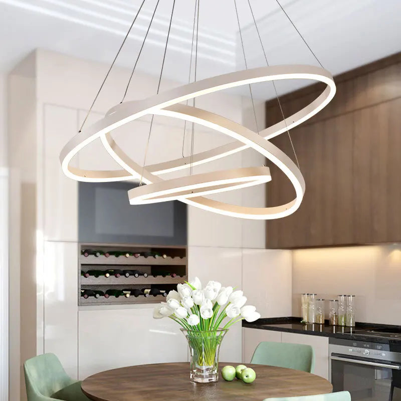 Mordern Minimalist Hign-end LED Pendant Lights Designer Circle Chandelier Home Rooms Decoration for Hall Living Lamping Fixtures