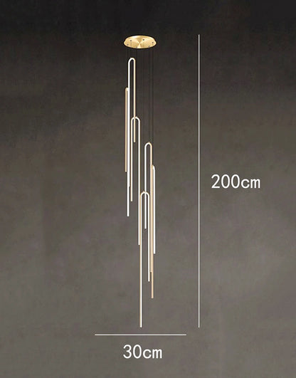 Modern ring stairs led lights pendant light lamps for living room led Chandeliers for dining room hanging light indoor lighting