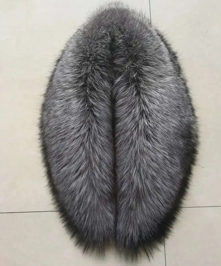 Real Fox Fur Collar for Women Coat Jacket Female Wraps Winter Warm Fur Scarf Extra Large Size Neck Warmer Fur Shawls Scarves