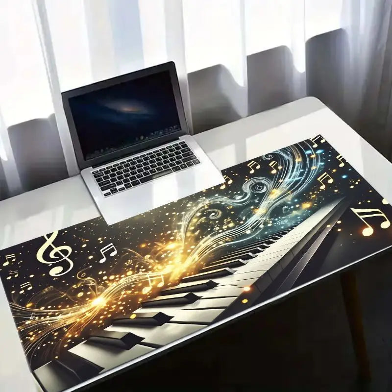 Brand Piano Keys Mouse Pad Musical Note Design Large Gaming Desk Mat Anti-slip Comfortable Surface for Work Play