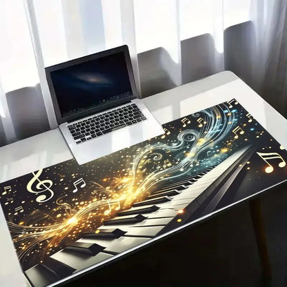 Brand Piano Keys Mouse Pad Musical Note Design Large Gaming Desk Mat Anti-slip Comfortable Surface for Work Play