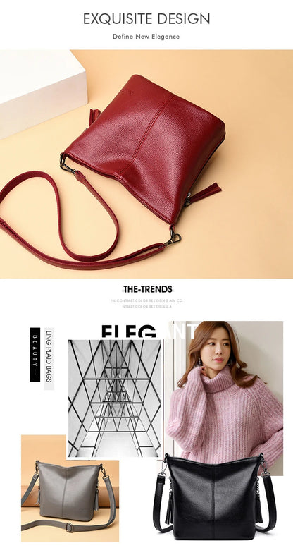 Tassels Women Hand Crossbody Bags for Female Leather Crossbody Luxury Purses and Handbags Women Shoulder Bag Designer Bucket Sac