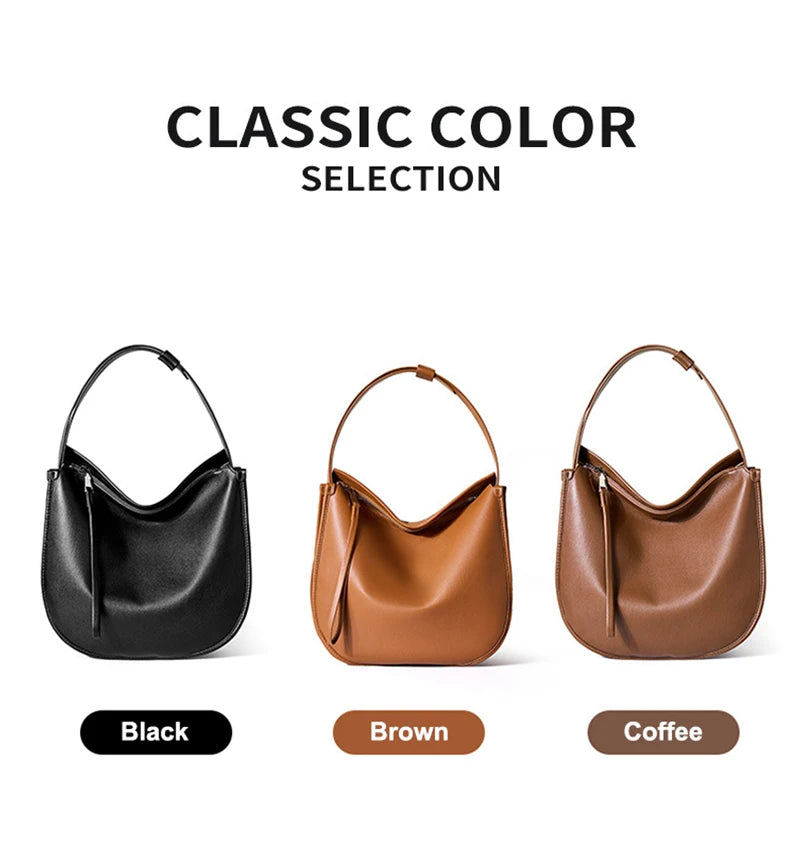 Genuine Leather Women Tote Bag 2025 New Large Capacity Women's Shoulder Bag Luxury Designer Cowhide Crossbody Bags 2522