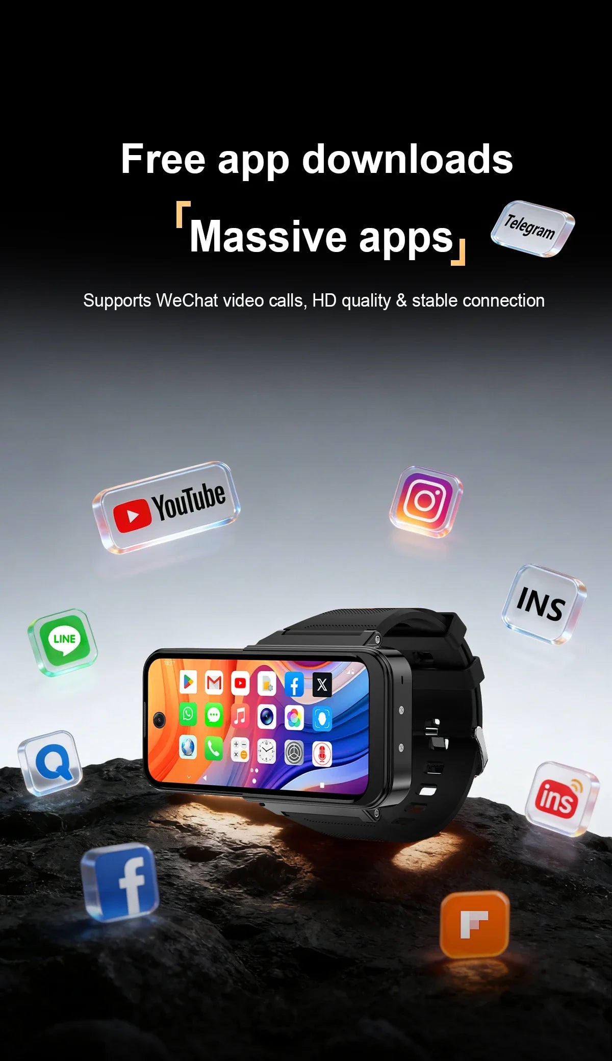 PG999 4G Smartwatch Phone GPS Dual SIM WiFi 1.8 inch Touch Screen Octa-Core Outdoor Travel Gift for Friend