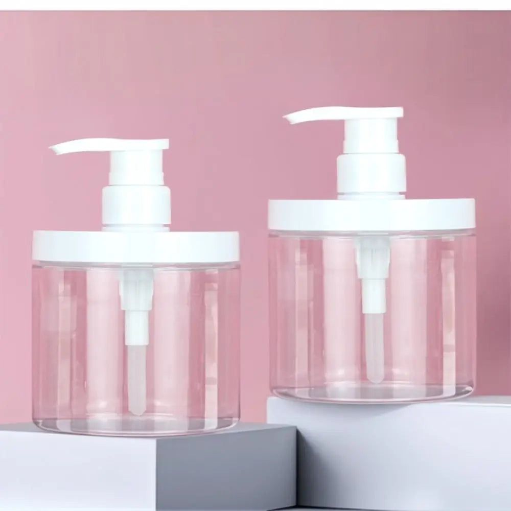 500/1000ml Pump Bottle Dispenser Wide Mouth Clear Shower Soap Dispenser Refillable PET Storage Bottle