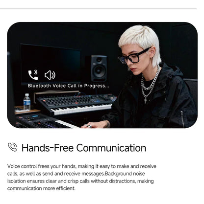2026 Smart Glasses Genuine Leather 8MP HD Lens 2000Mah Charging Case BT Call 3D Music AI Voice Wake-up AI Translation