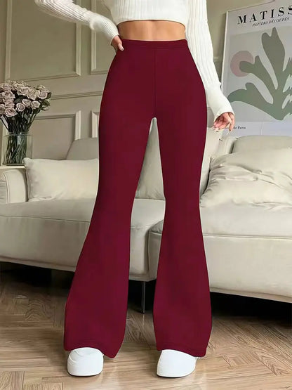 Women's High-Waisted Yoga Flared Pants Black Sexy Leggings Casual Trousers Comfortable Stretchy Bottoms for Fitness And Exercise