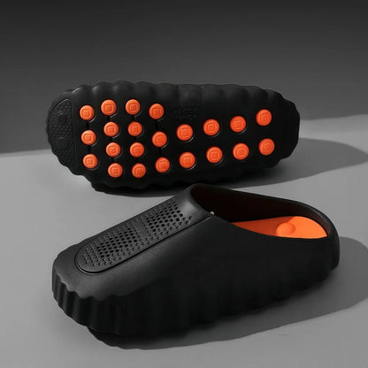 Soft EVA Men's Slippers Outdoor Acupressure Breathable Thick Sole Slippers Non-Slip Lightweight Summer Beach Sandals