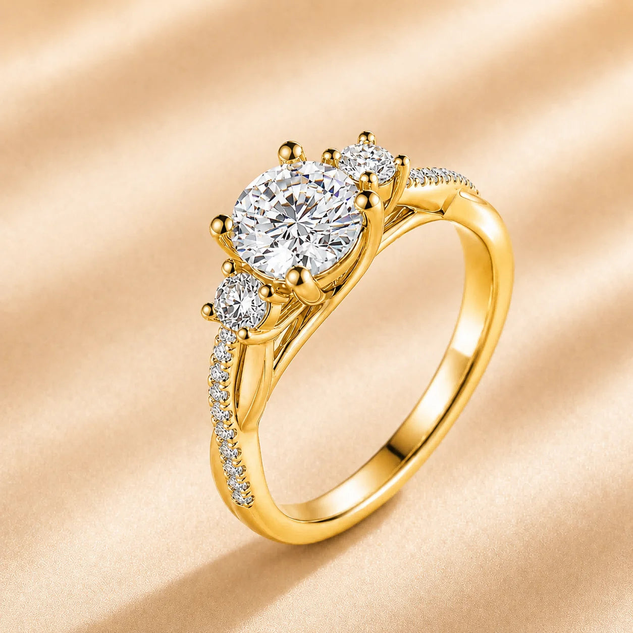 Custom Lab Grown Diamond Ring 9K 14K Gold 0.5ct to 3ct D Color VVS Clarity Engagement Wedding Promise Anniversary Ring for Women
