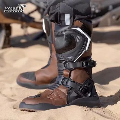 Waterproof Motocross Boots Professional Protective Motorcycle Boots Non-slip Racing Off-road Shoes Wear-resistant All Seasons