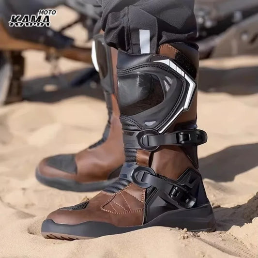 Waterproof Motocross Boots Professional Protective Motorcycle Boots Non-slip Racing Off-road Shoes Wear-resistant All Seasons