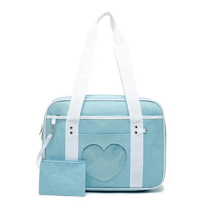 Japanese Preppy Style  Pink Uniform Shoulder School Bags for Women Girls Canvas Large Capacity Casual Luggage Handbags Totes