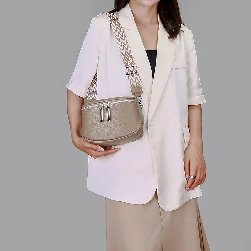 High Quality Cow Leather Women Shoulder Crossbody Bags 2023 Luxury Solid Genuine Leather Small Handbag Female Messenger Tote Sac