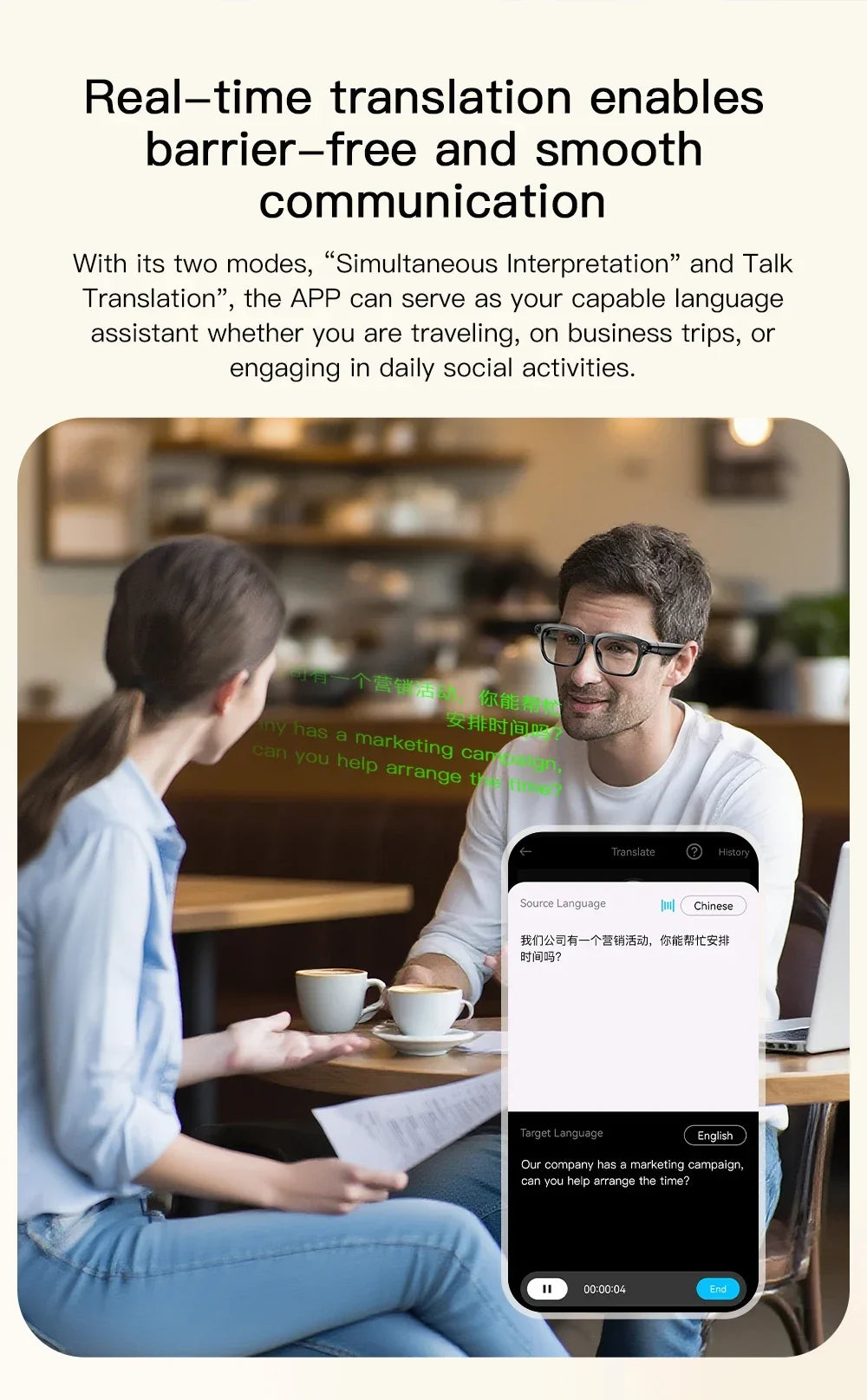 2026 New Smart Glasses 800W HD Camera Video Record AI Assistant Touch Control Translation HD Audio 300mAh Battery Smart Glasses