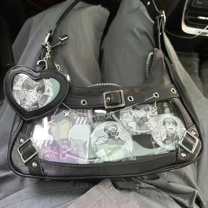 Inner Spicy girl small ITABAG ancient shoulder bag New trendy Y2k Japanese ita bag PU +Nylon cloth women's bags