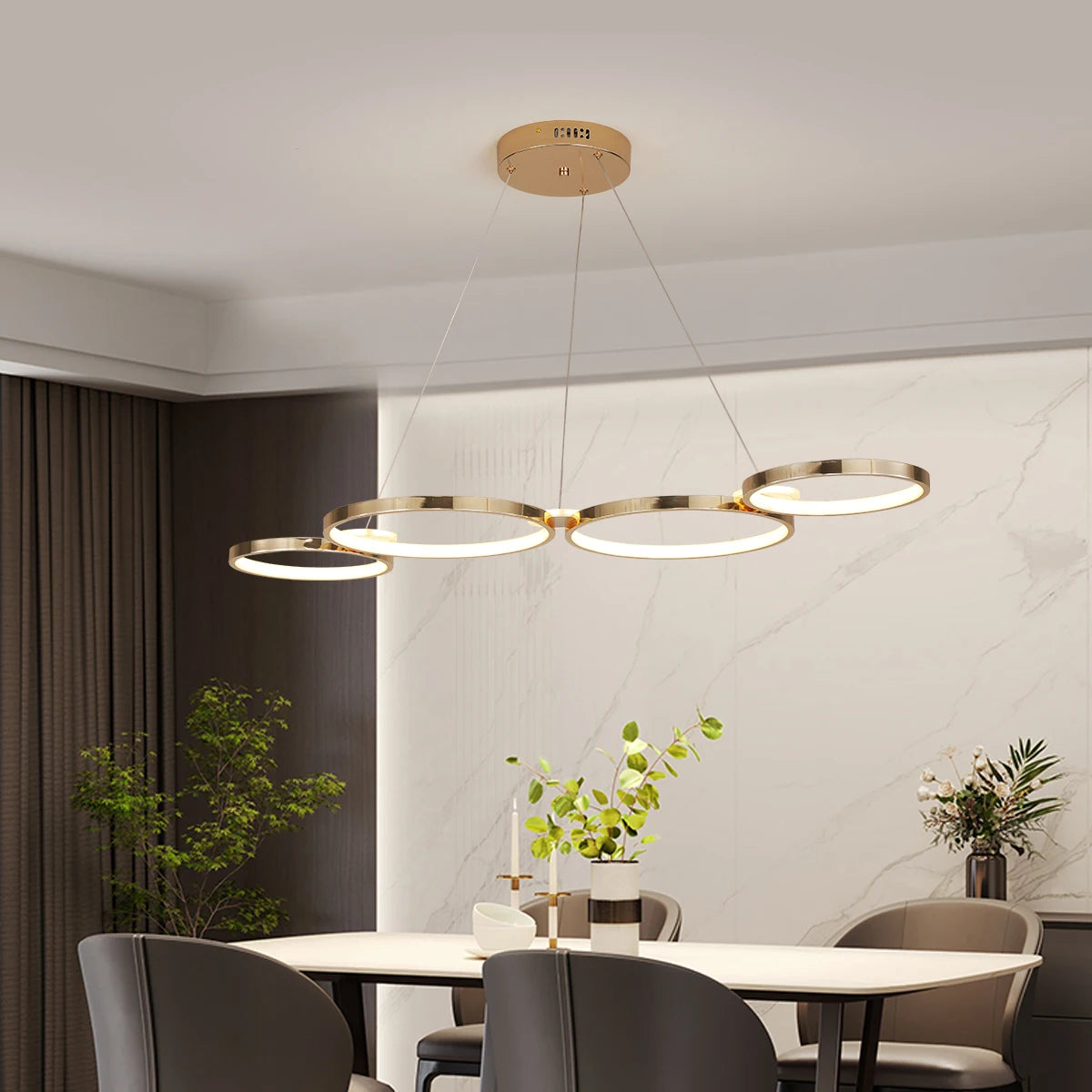living room chandelier,Dimmable ceiling pendant chandelier,Led pendant lights for dining room kitchen Gold/chrome/black lustrs