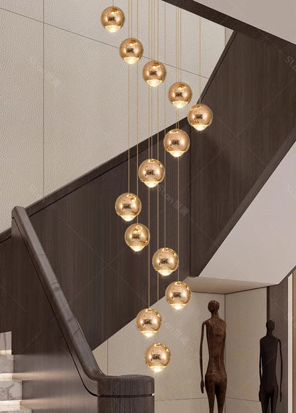 Modern Home Decor LED Lights Pendant Light Lamps for Staircase Chandeliers for Living Room Hanging Light Indoor Lighting