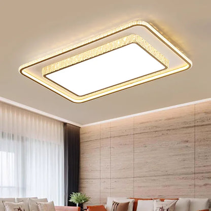Luxury Living Room Lights Lustre Home Decoration LED Ceiling Lamp Modern Square Acrylic Gold Hall Bedroom Dining Room Fixtures