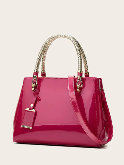 Faux Leather Handbags for Woman 2026 Luxury Bags Designers Evening Party Handbag Ladies Bag Wine Rose Red Navy Pink Beige Black