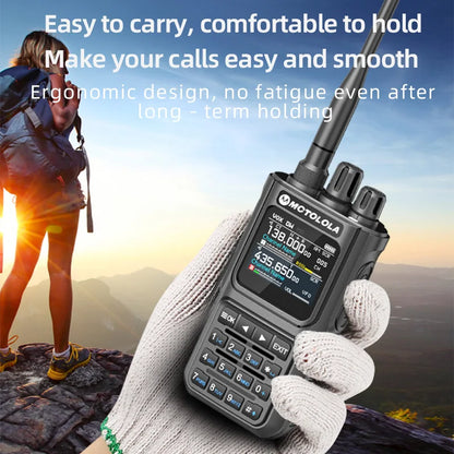 MOTOLOLA 15W Portable Handheld Walkie Talkie 6 Band Transmission Reception Bluetooth Program Flashing Noise Reduction AM FM