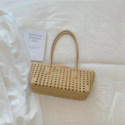 Weave Hollow Out Shoulder Bags for Women 2026 Summer Luxury Designer Hand Bag Females Beach Bags Handbags and Purses