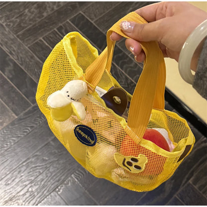 Cute Apple Mesh Handbag Niche Fruit-shaped Shoulder Bag Lightweight And Portable Travel Toiletry Storage Bag Fashion Beach Bag