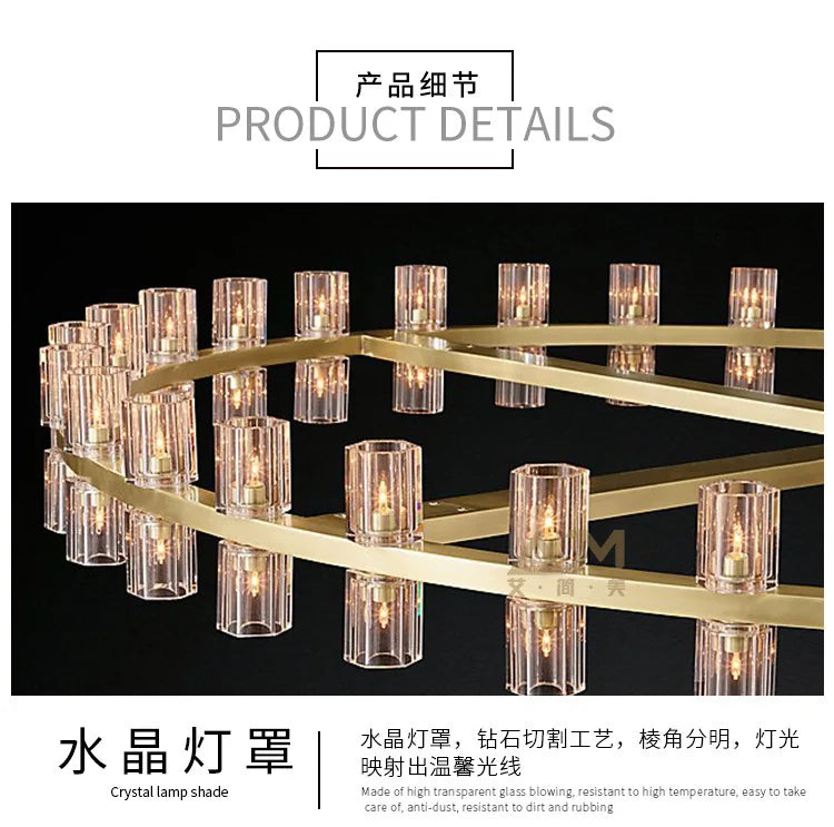 Villa Duplex Chandelier New Light Luxury Light Post Modern Crystal Chandelier Light Luxury For Living Room Lamp Home Decoration