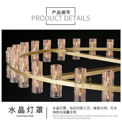 Villa Duplex Chandelier New Light Luxury Light Post Modern Crystal Chandelier Light Luxury For Living Room Lamp Home Decoration