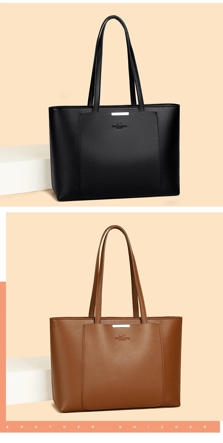 High Quality Leather Shoulder Crossbody Messenger Tote Bag Large Handbag Purses Genuine Brand Luxury Designer Women Bags